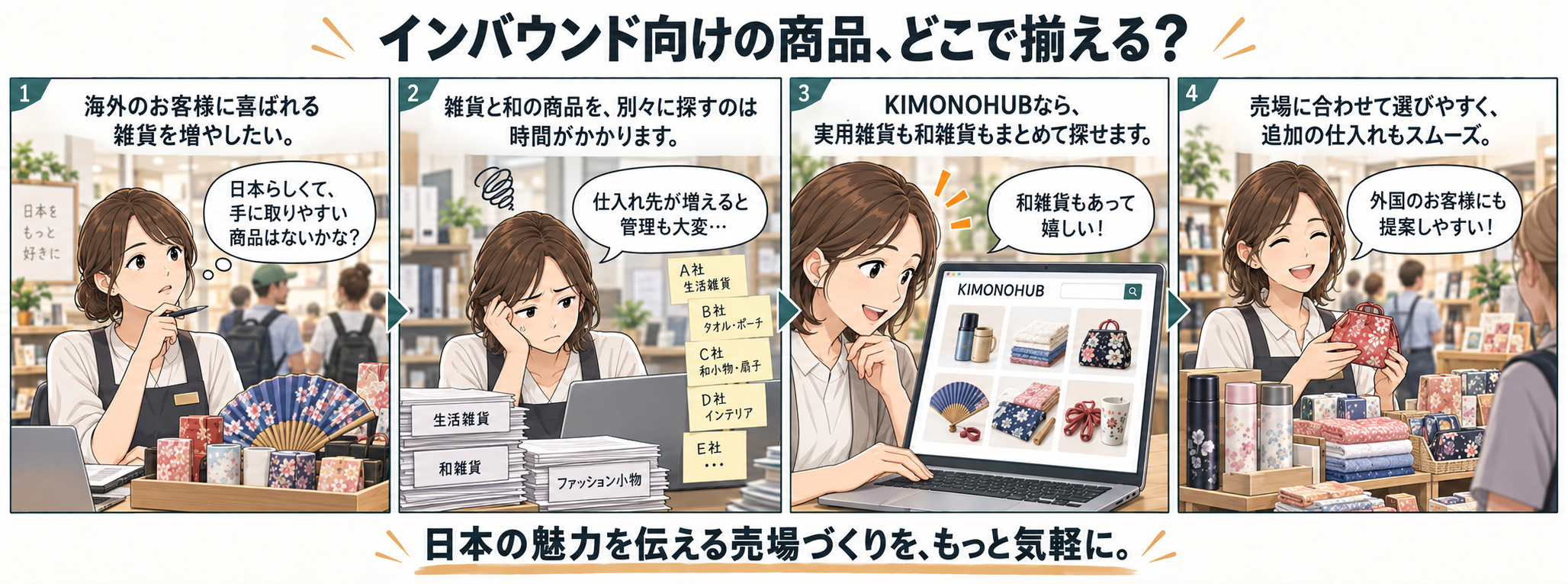 インバウンド向け実用雑貨と和雑貨の仕入れ活用例