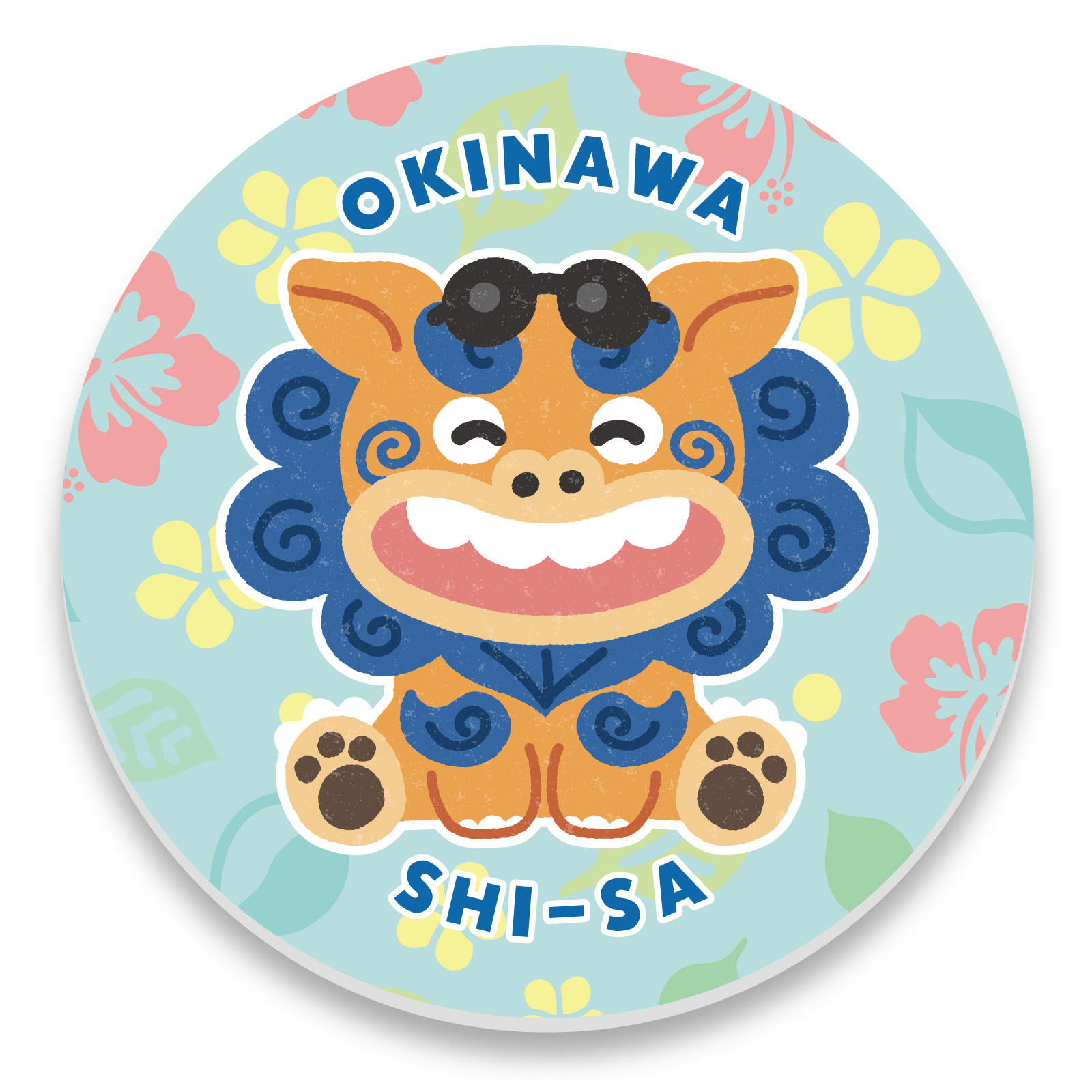 記念品 / 白雲石コースター シーサー×青 単品 118772