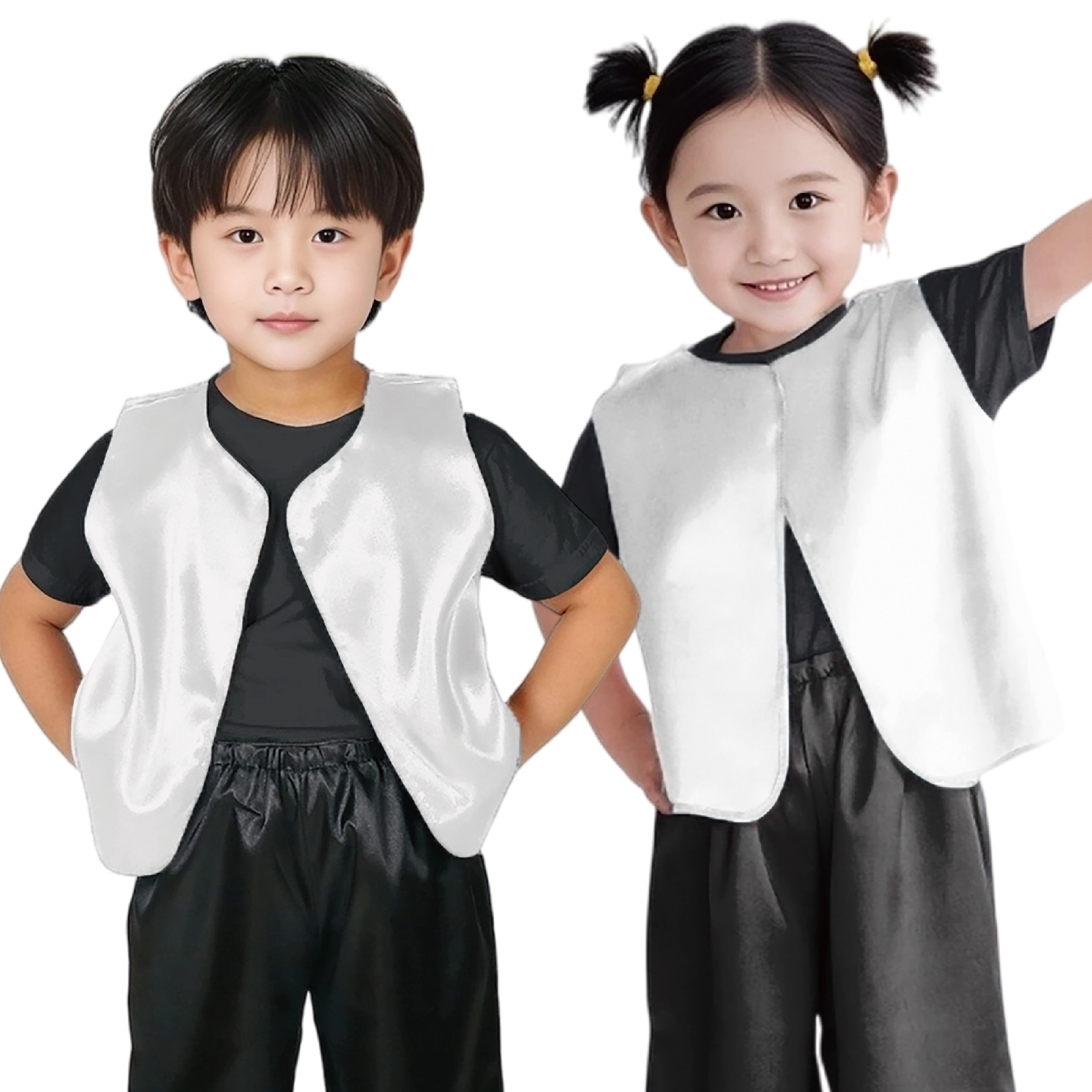 ベスト / ソフトサテンベスト J 白 単品 14474