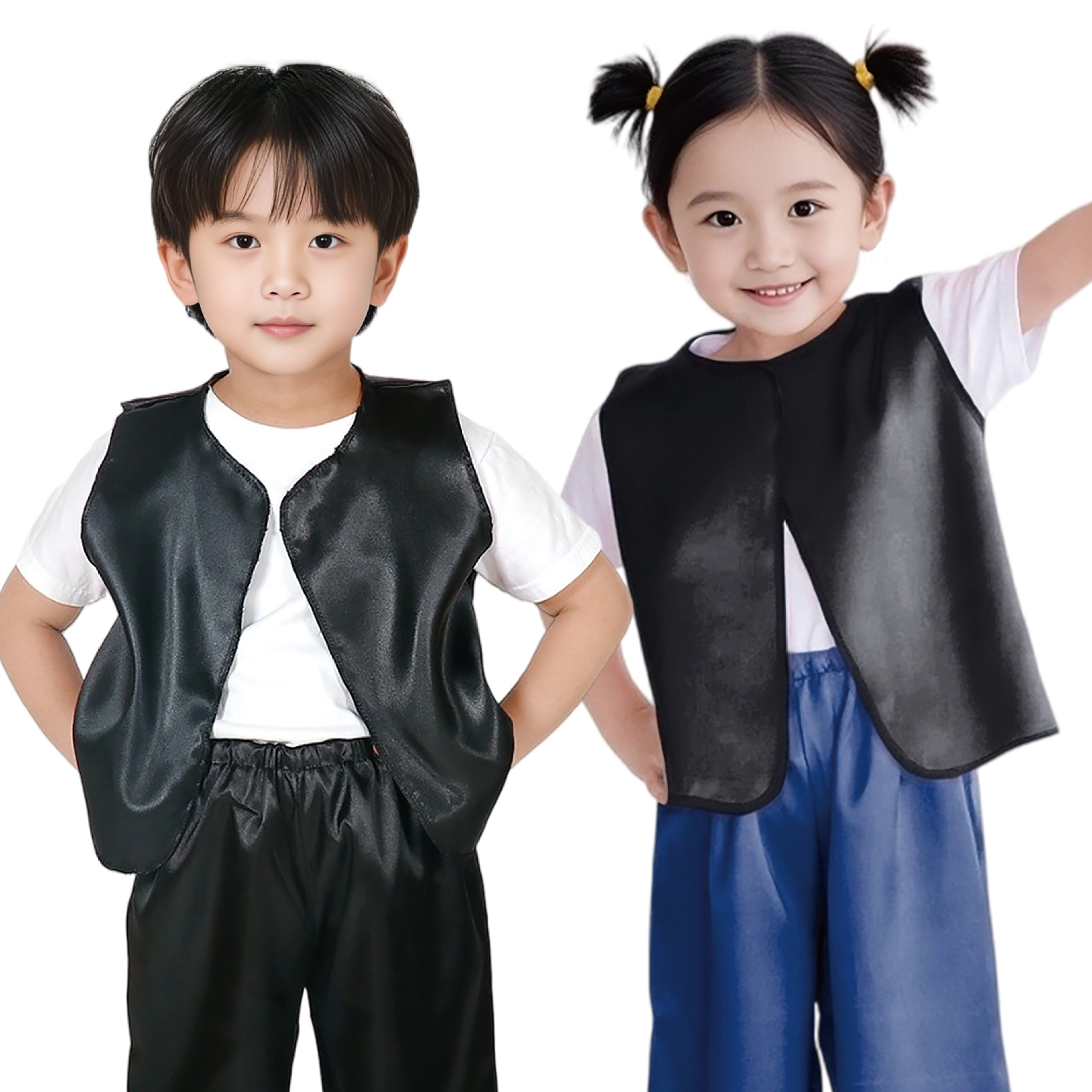 ベスト / ソフトサテンベスト J 黒 単品 14526