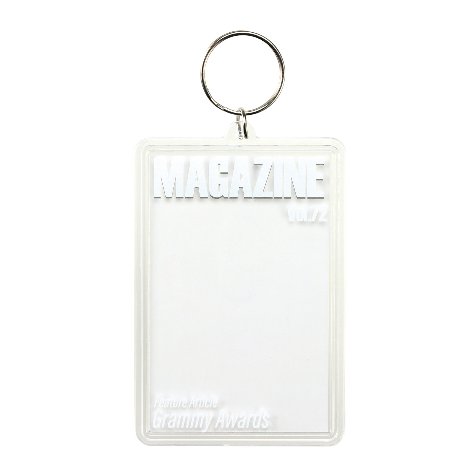 日用品 / ワンタッチクリアキーホルダー 雑誌風(ホワイト) 147406
