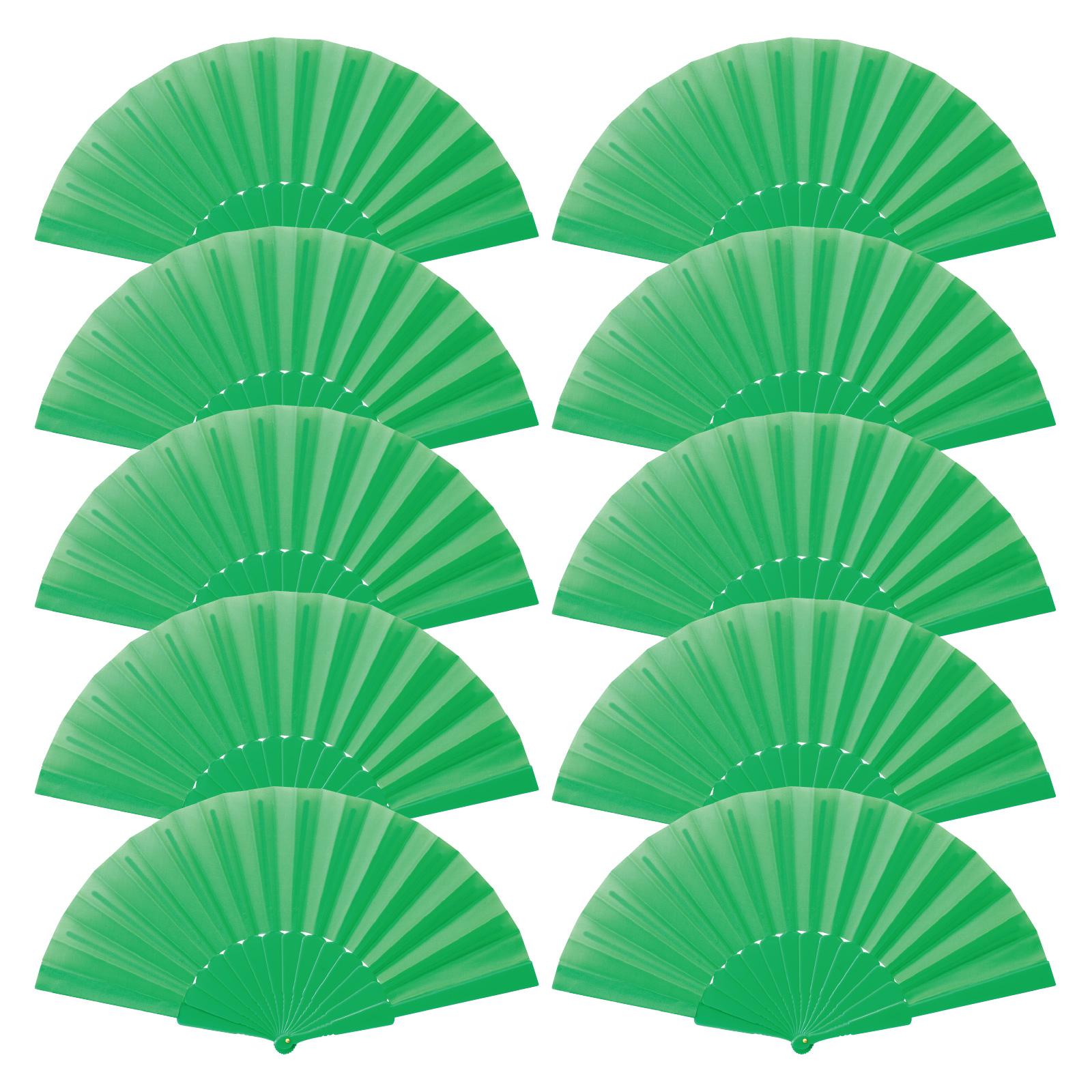 イベント用品 / リズミカルカラーせんす 緑 10個セット 17588