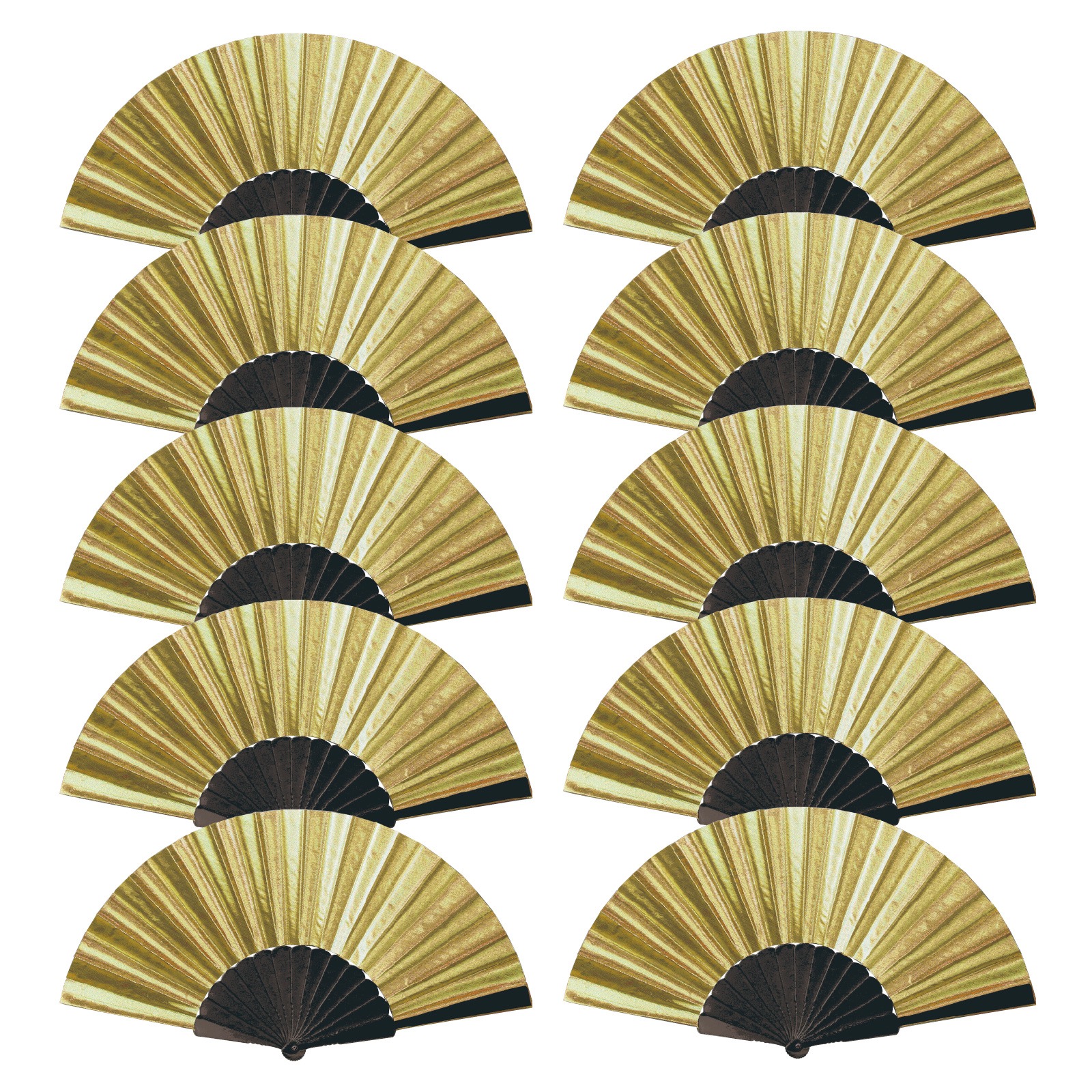 イベント用品 / リズミカルカラーせんす 金 10個セット 17590