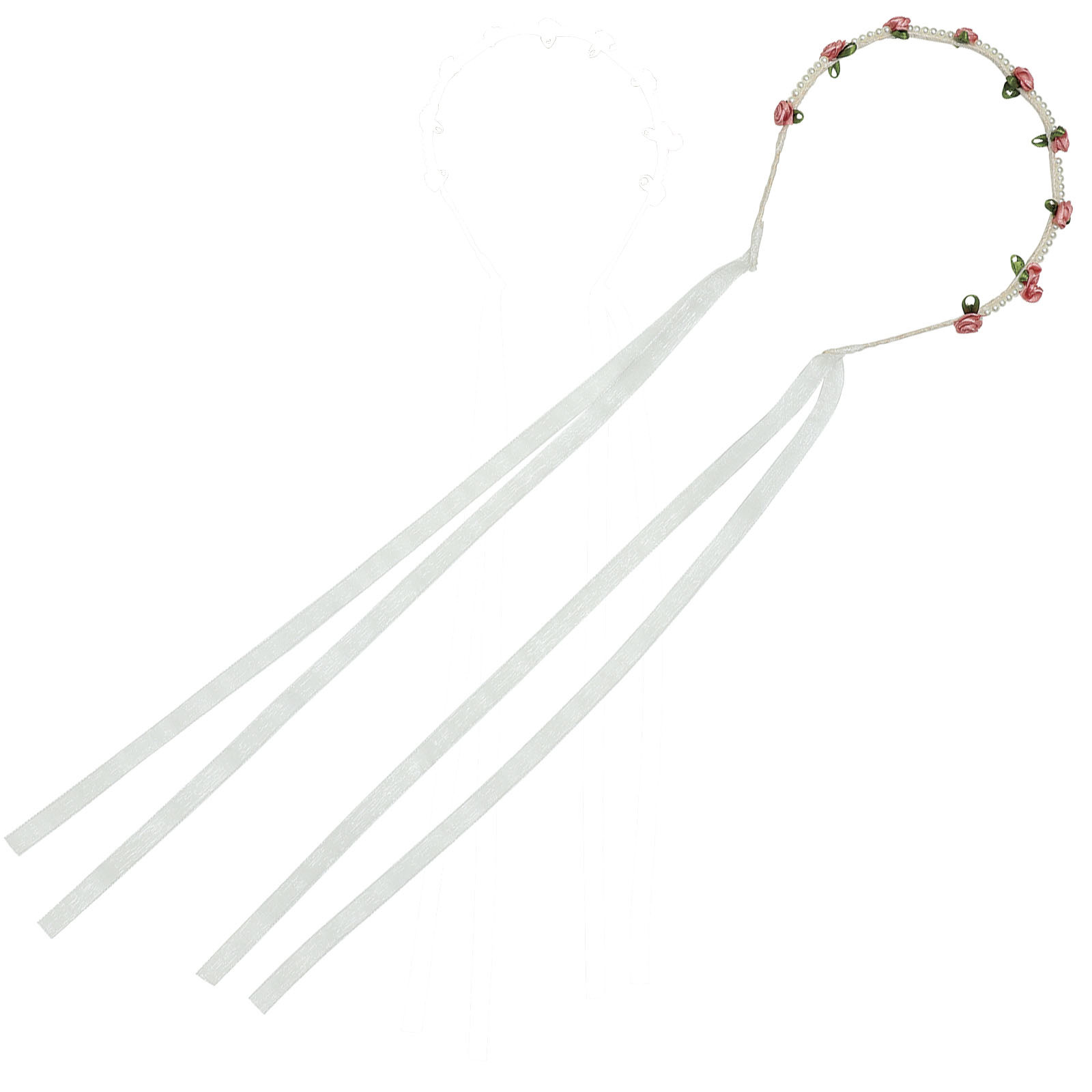 カチューシャ / カチューシャ 花冠 ピンク ホワイト、ピンク 単品 18505