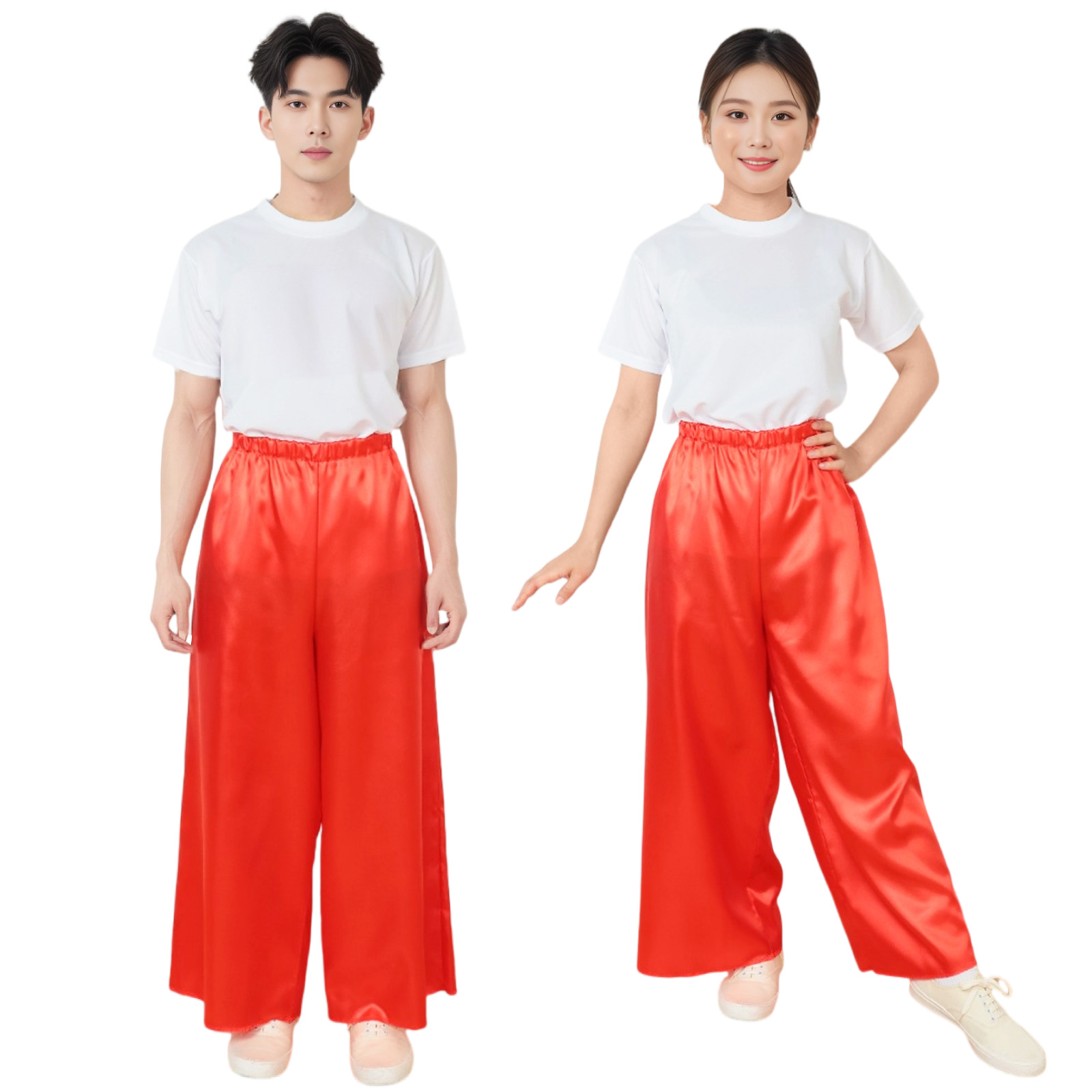 ズボン・パンツ / ソフトサテンズボン L 赤 単品 18624