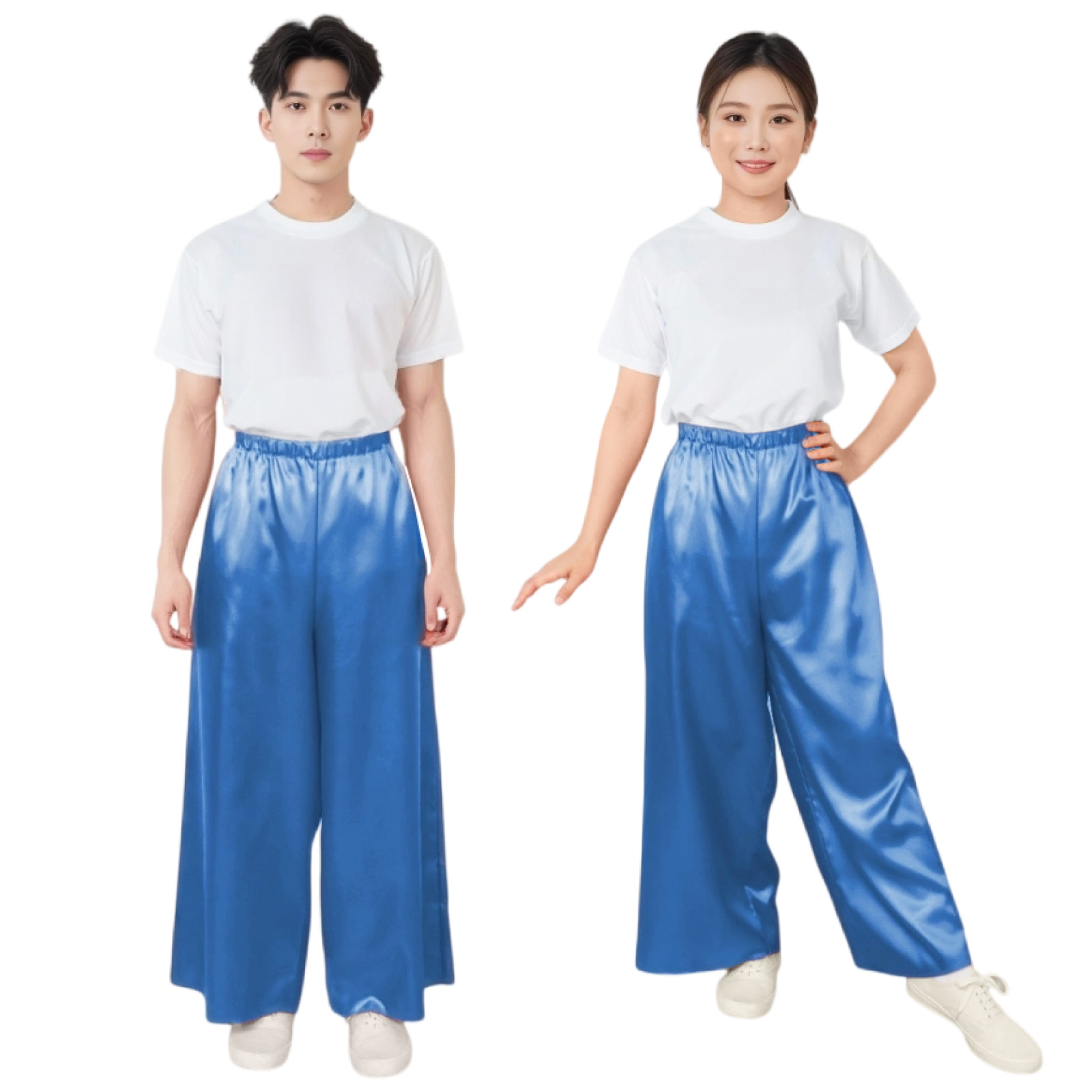 ズボン・パンツ / ソフトサテンズボン L 青 単品 18625