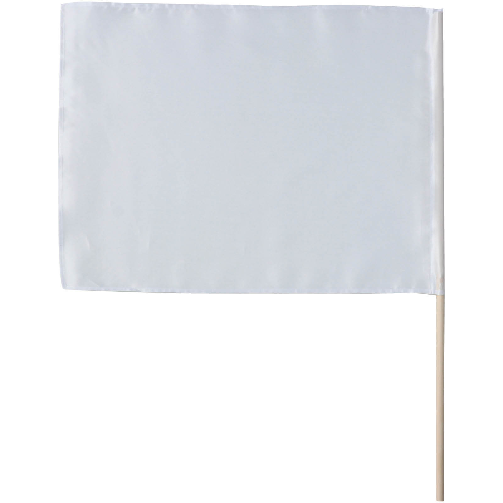 旗 / サテン大旗 ホワイト 旗:W59×H44cm 旗竿:75cm(φ12mm) 単品 18892