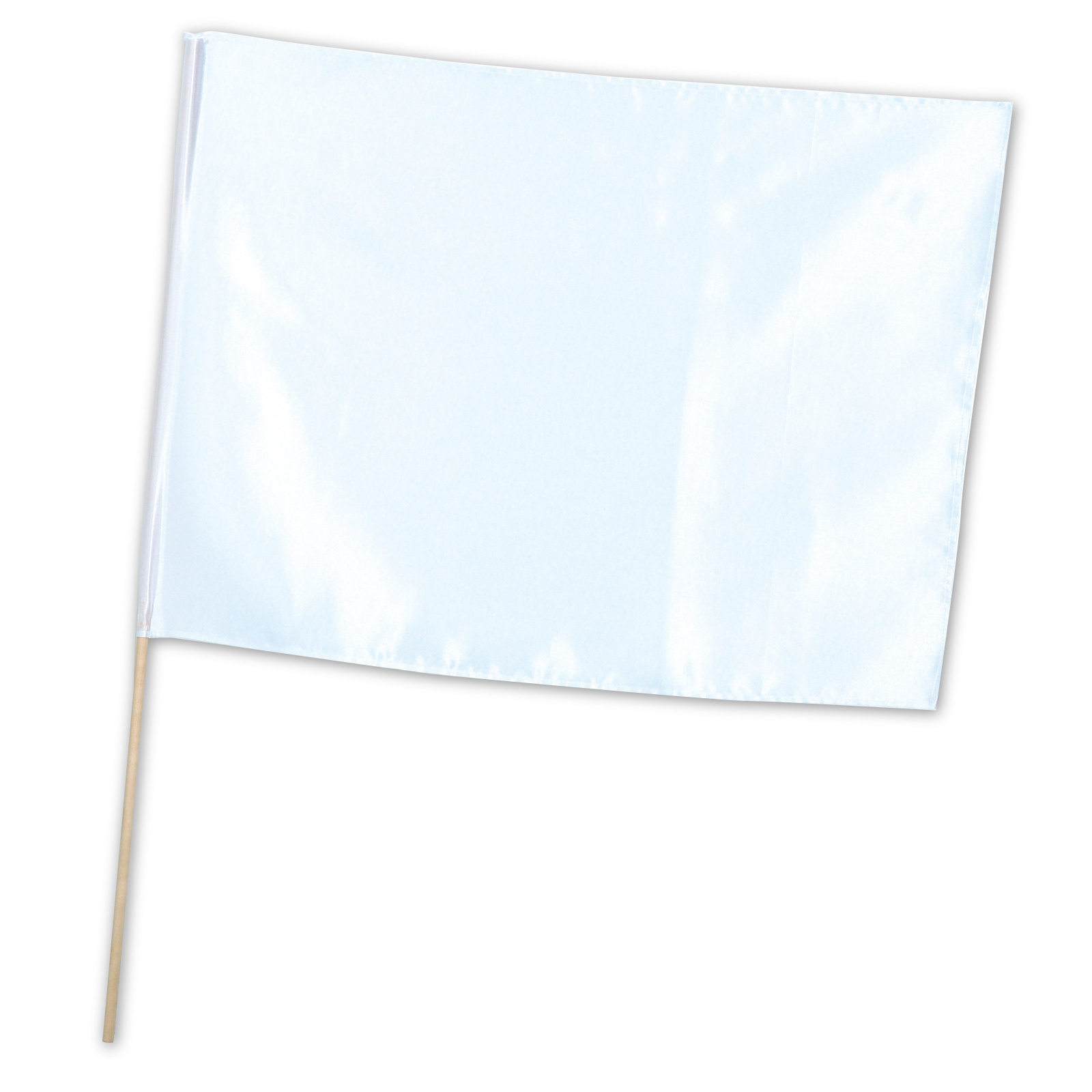 旗 / サテン特大旗 ホワイト 旗:W80×H60cm 旗竿:100cm(φ12mm) 単品 18893