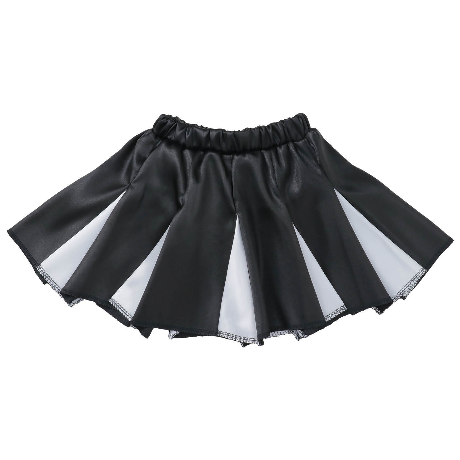 スカート / ソフトサテン プリーツスカート 黒×白 単品 19034