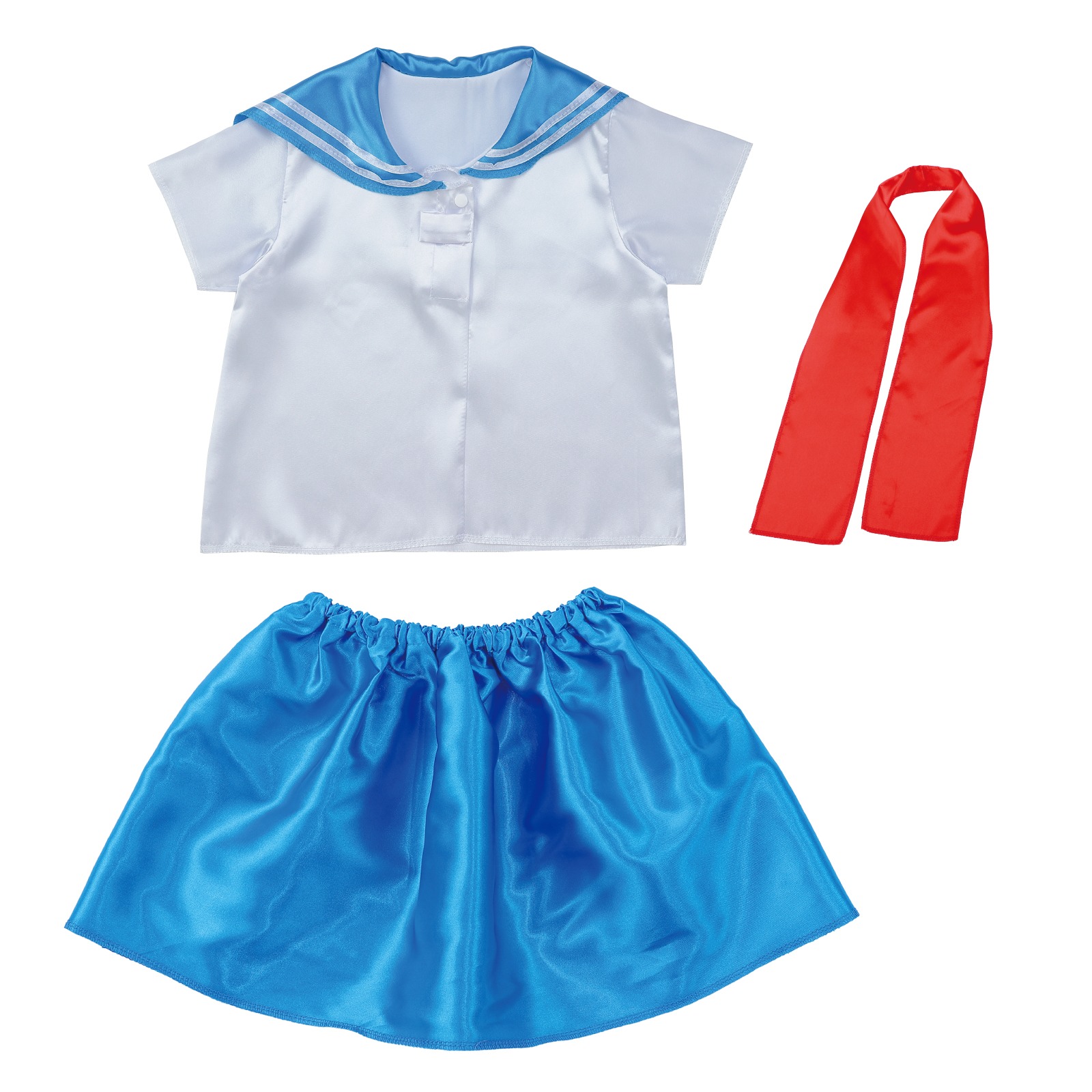 イベント衣装 / キッズコスプレ衣装 セーラー服 ブルー×レッド ブルー/レッド セット 19272