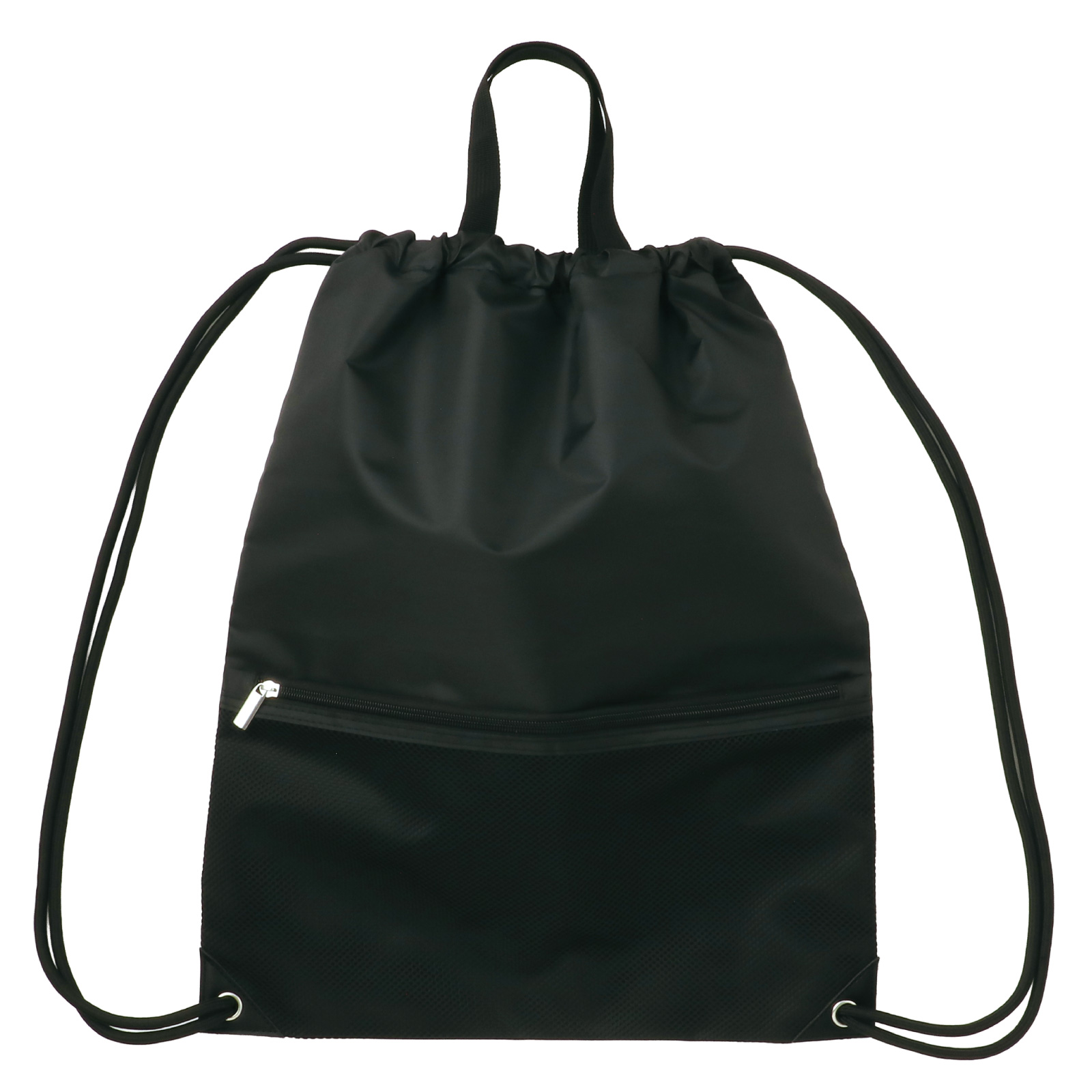 日用品 / メッシュ付ナップサック ブラック 単品 20556