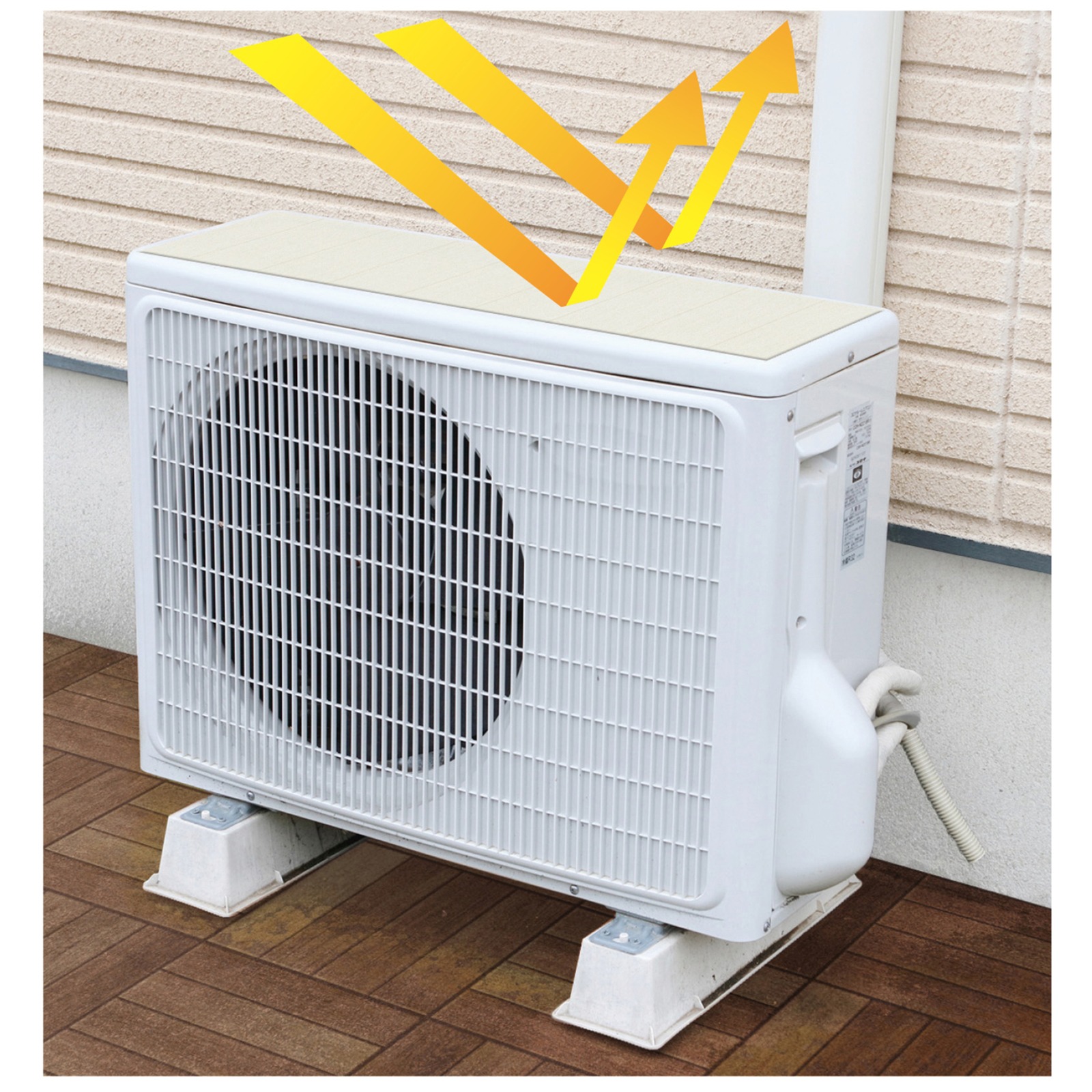 熱中症対策 / 室外機用 遮熱シート 木目柄 2枚入り 27714
