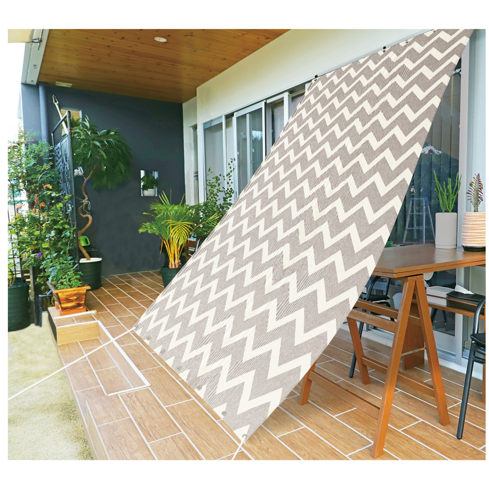 熱中症対策 / 日除けオーニング シェブロン 単品 27715