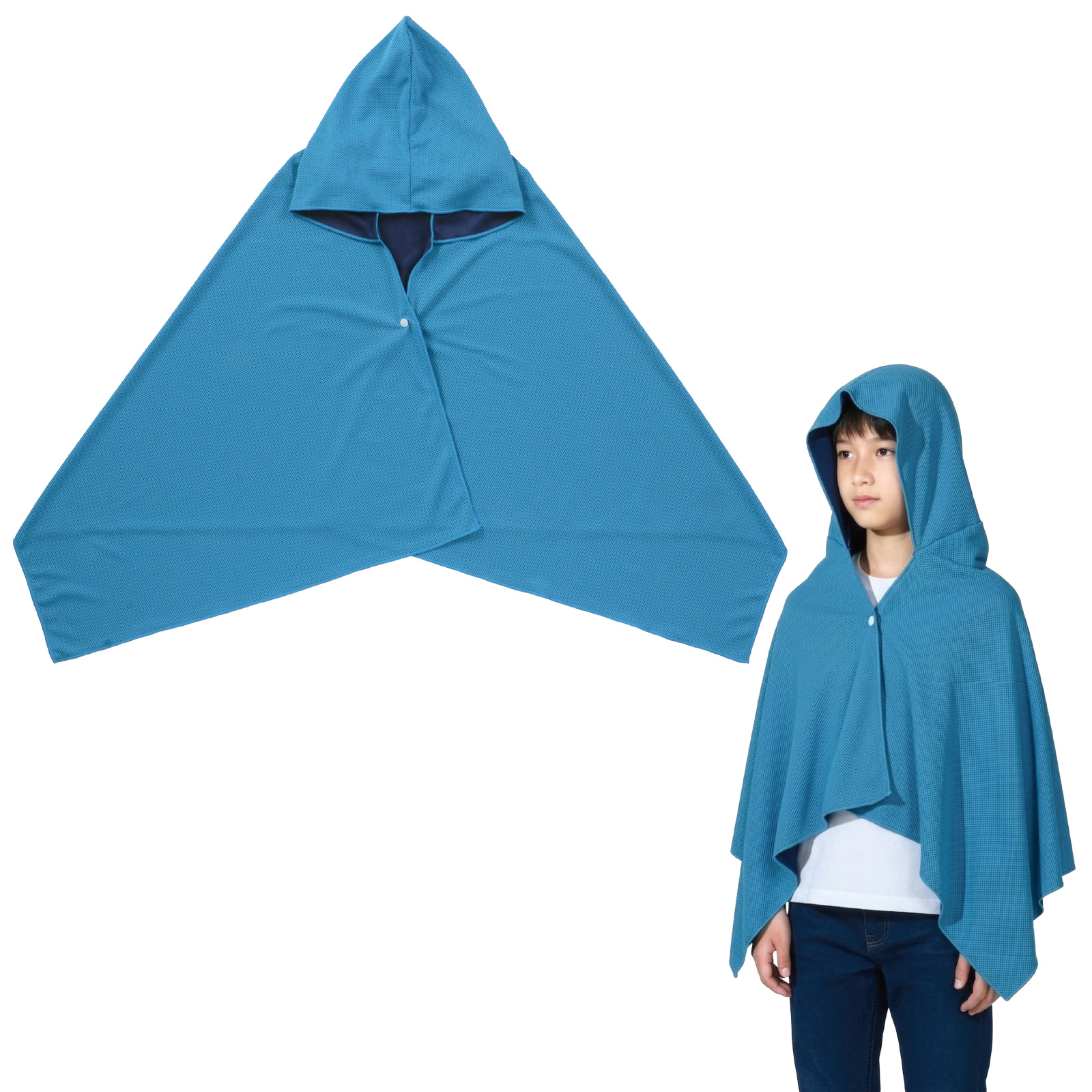 熱中症対策用品 / 冷感ポンチョ スカイブルー 単品 27762