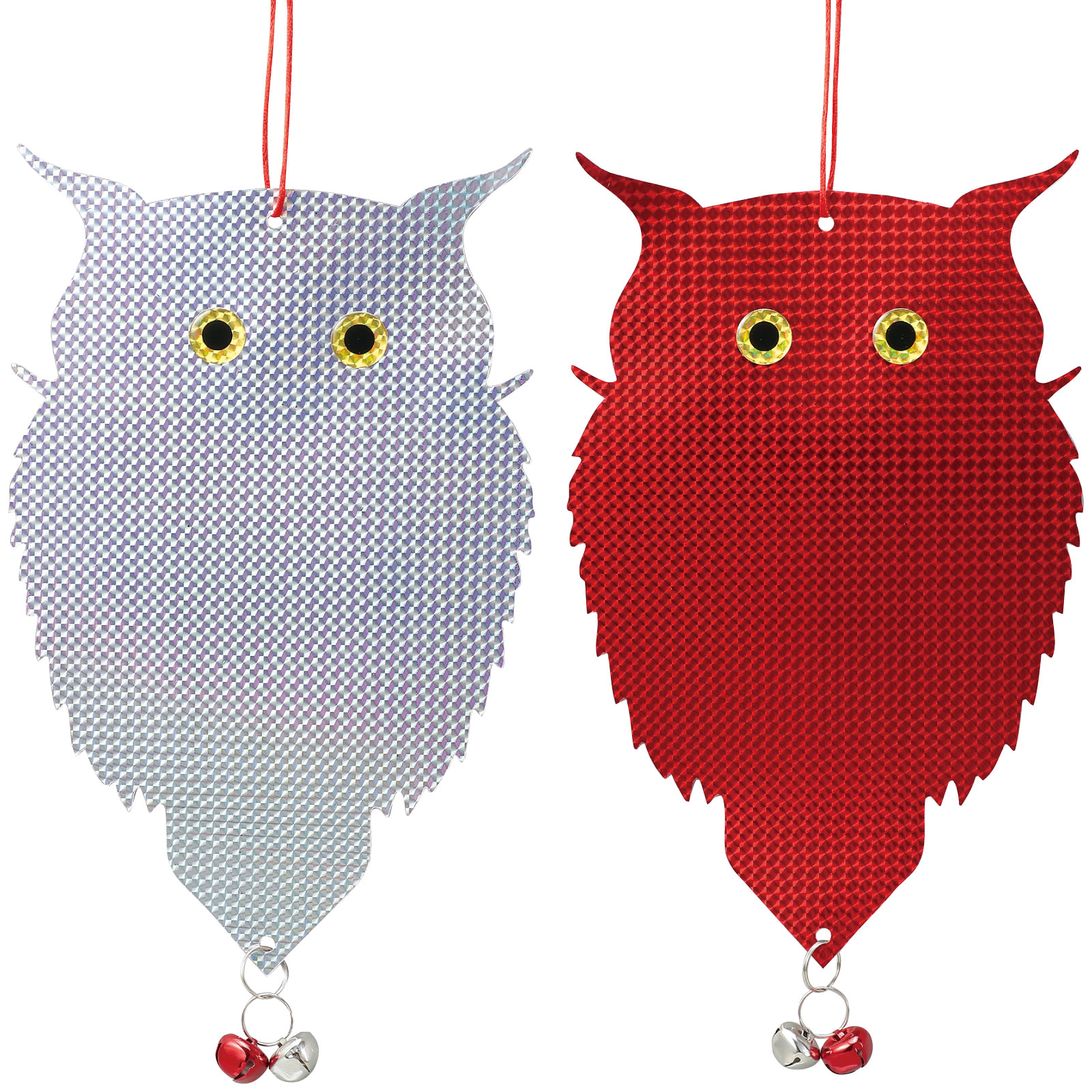 防犯・防災用品 / 吊り下げ式 防鳥キラキラフクロウくん 2個入 35203