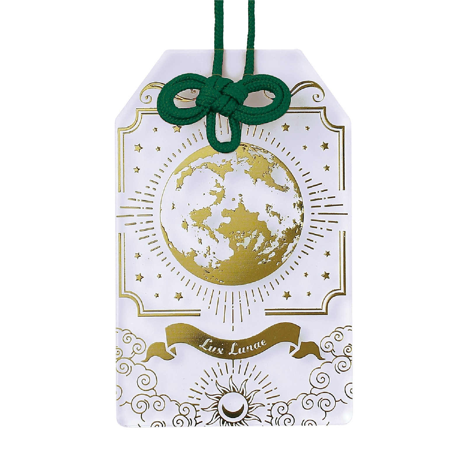 記念品 / 透明御守 金の月 深緑 箔:金 / 紐:深緑 単品 52641