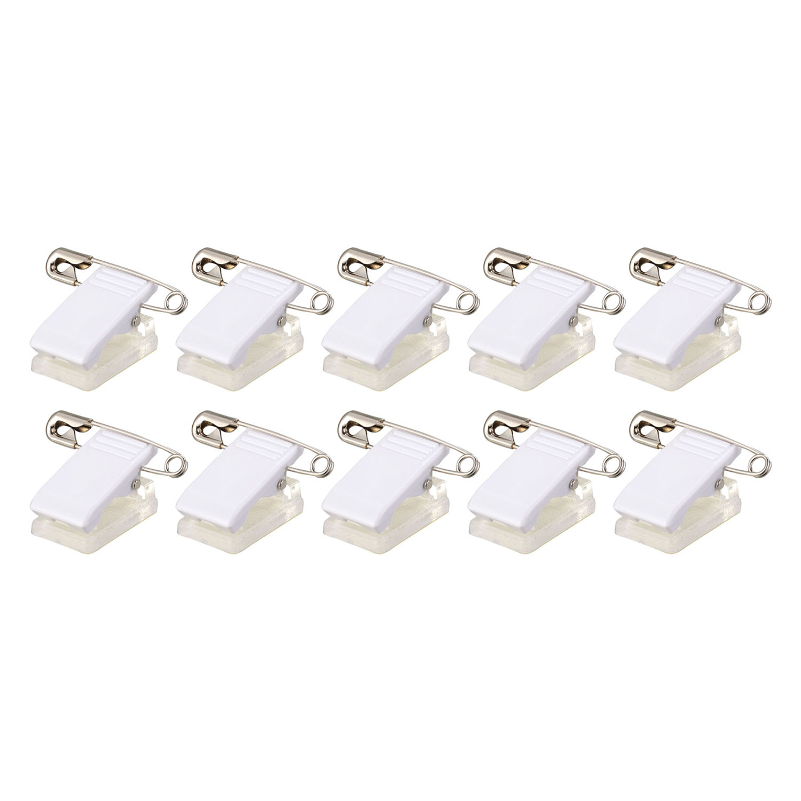 文具 / 両用プラスチッククリップ 両面テープ付 10個入(P-210) ホワイト 74160