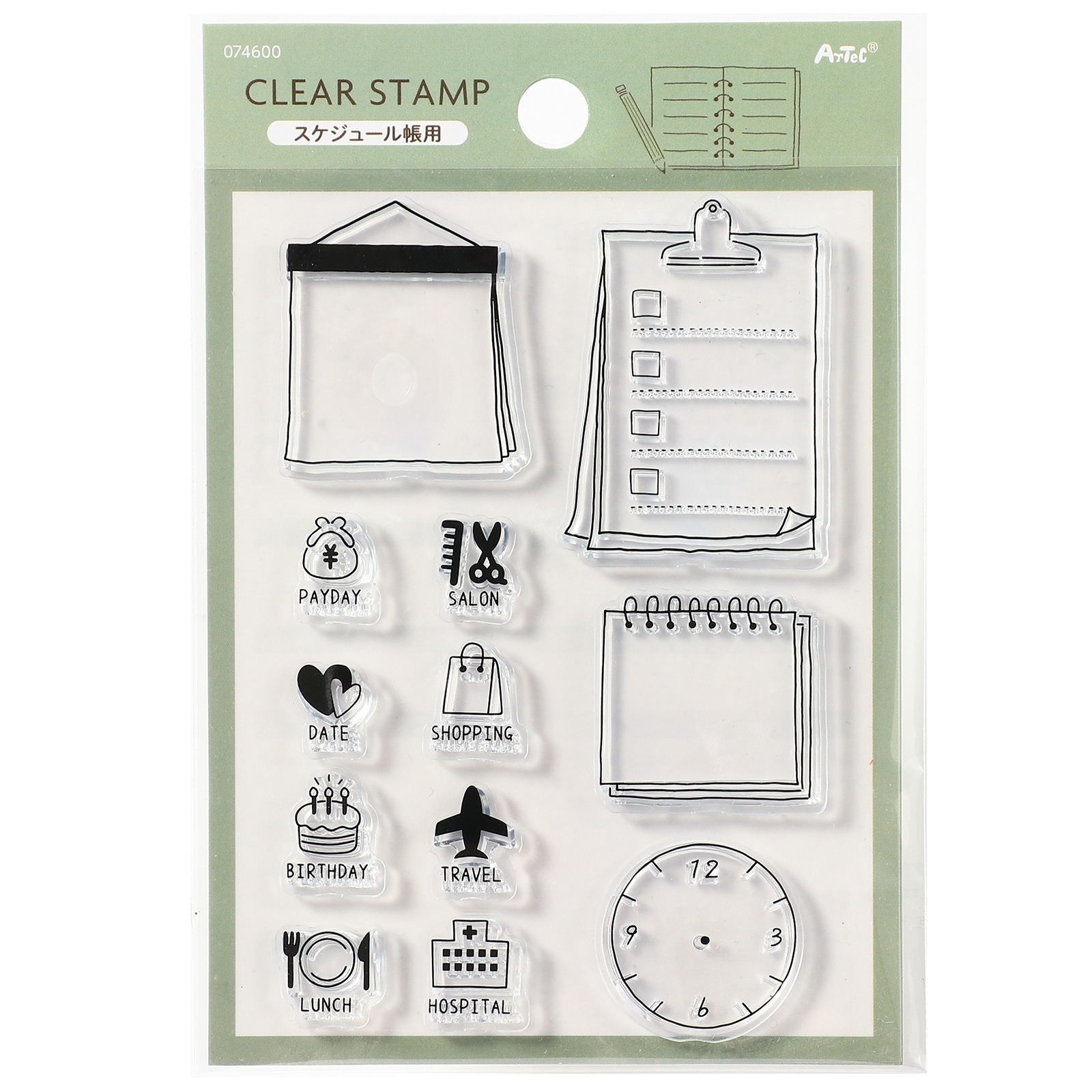 文具 / スケジュール帳用クリアスタンプ 単品 74600