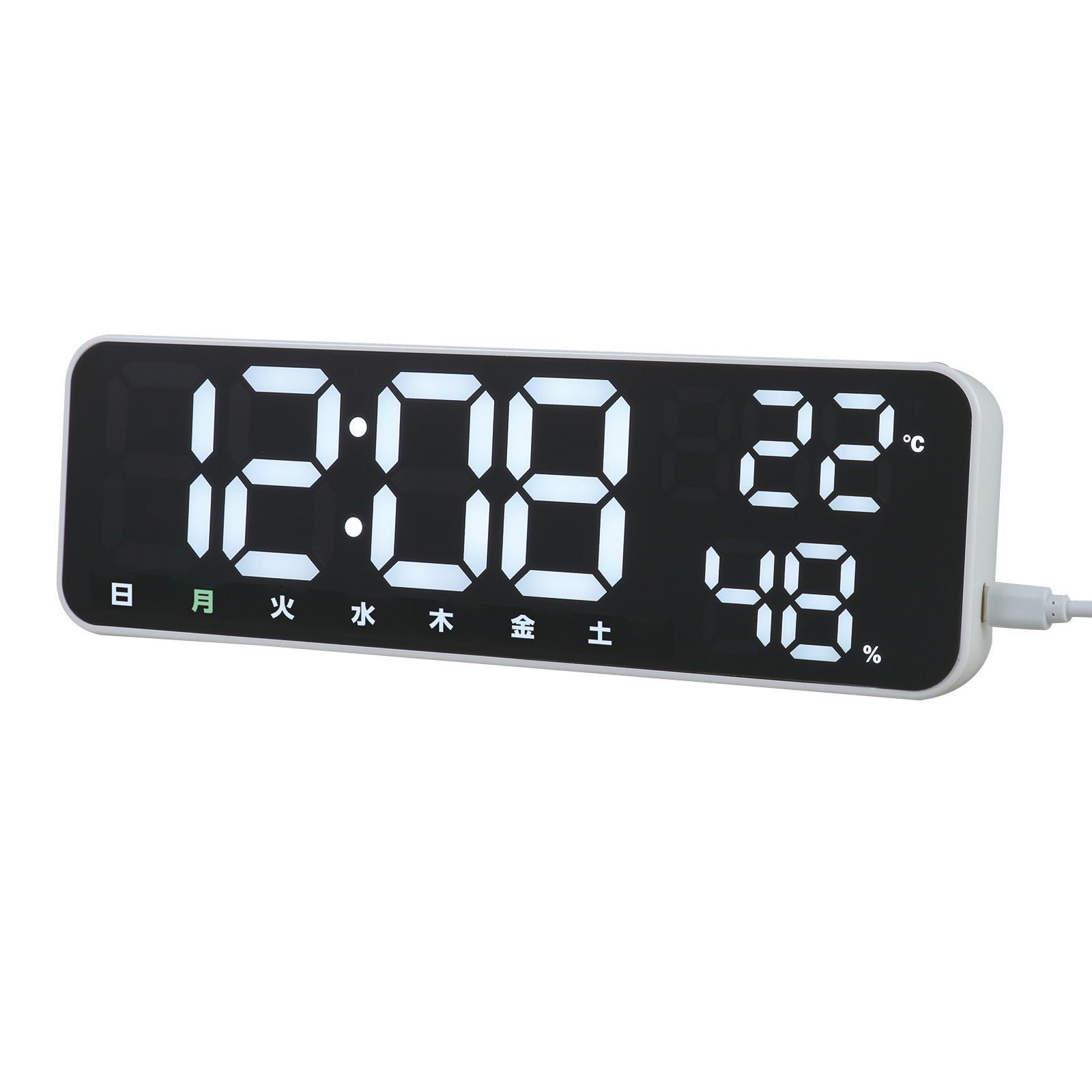 時計 / 4in1 デジタルLED時計 ホワイト 単品 75848