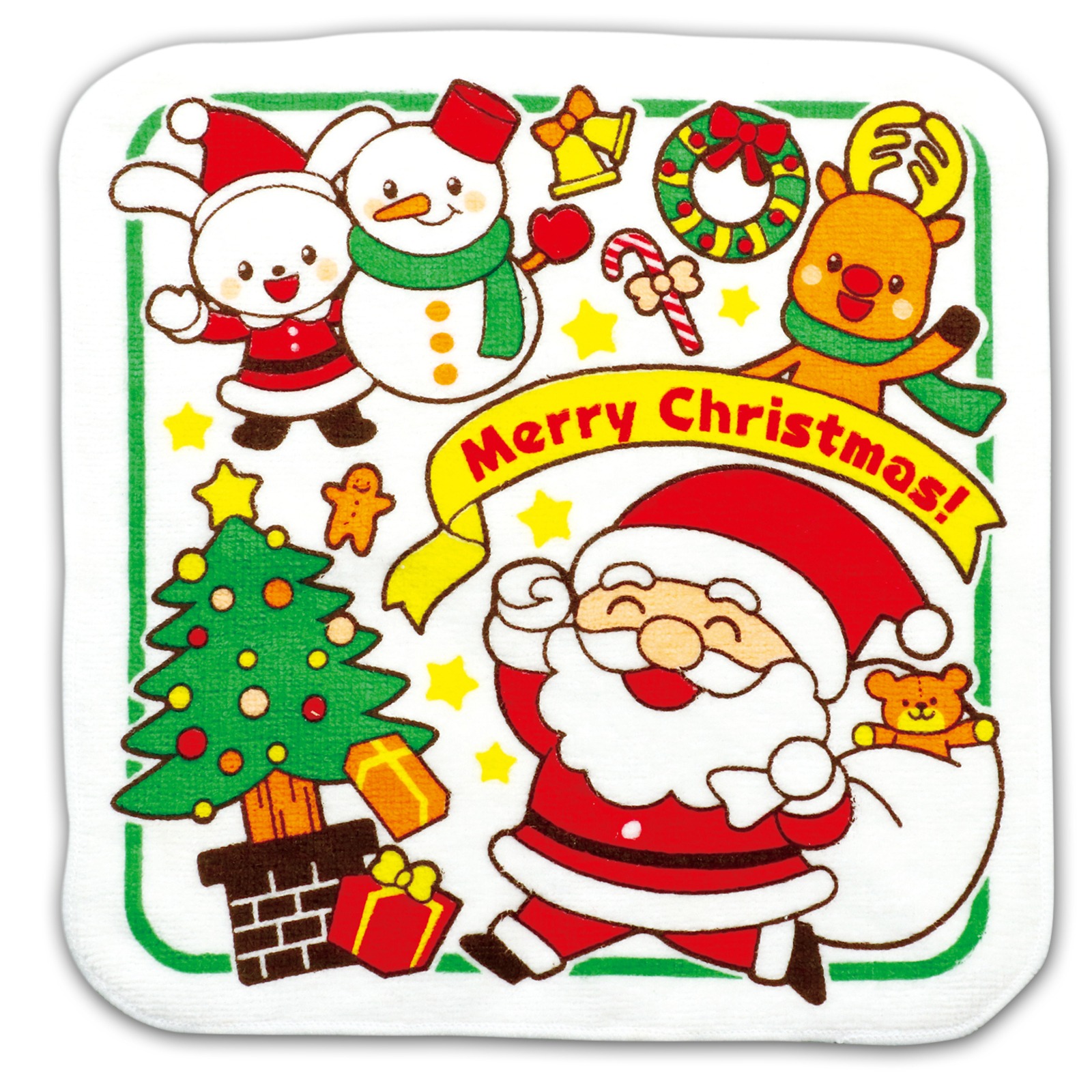 タオル・ハンカチ / クリスマスタオルハンカチ(サンタとゆかいななかまたち) 単品 77642