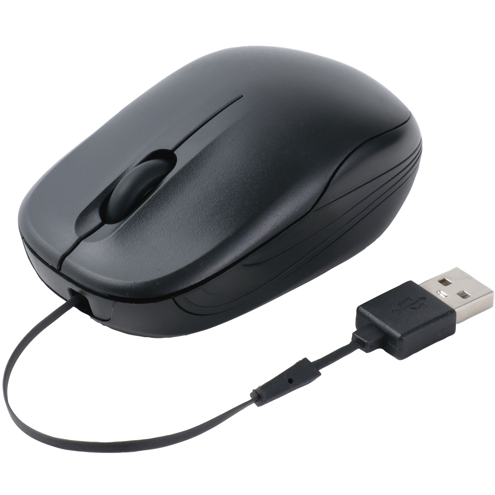 PC周辺用品 / リール式静音有線マウス ブラック 単品 91431