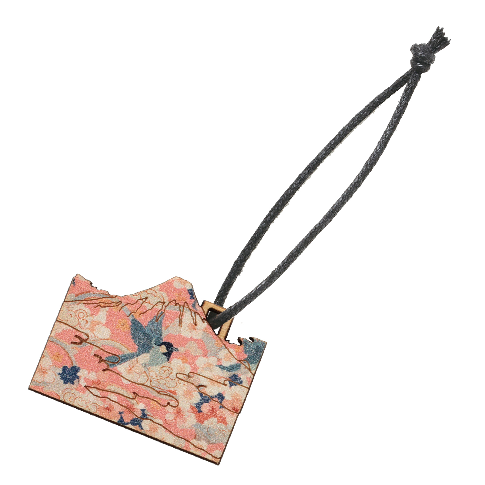 日用品 / 木製シルエットキーホルダー 和柄 春の富士山 単品 92957