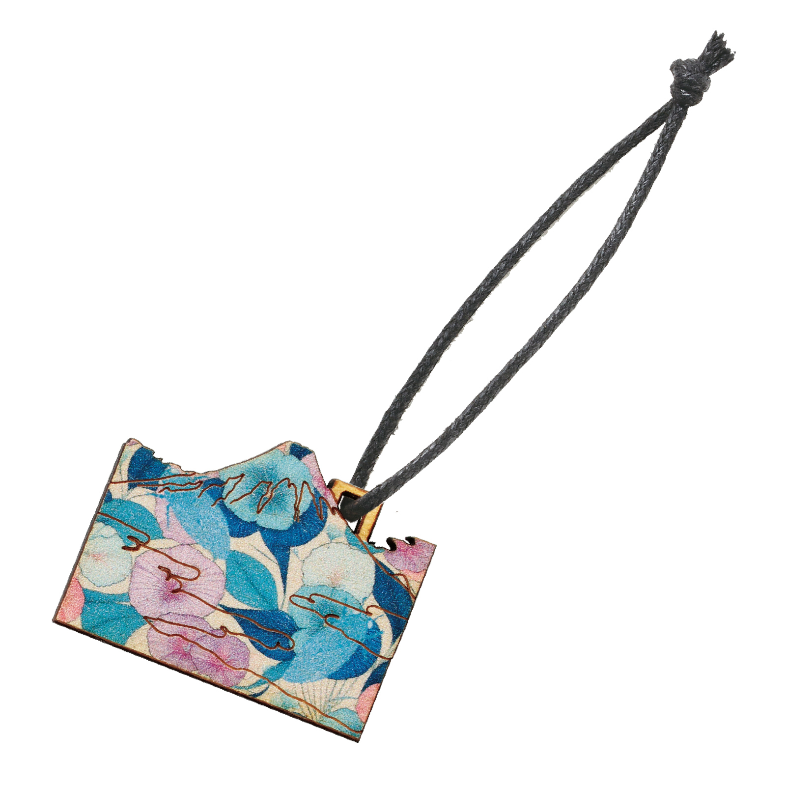 日用品 / 木製シルエットキーホルダー 和柄 夏の富士山 単品 92958