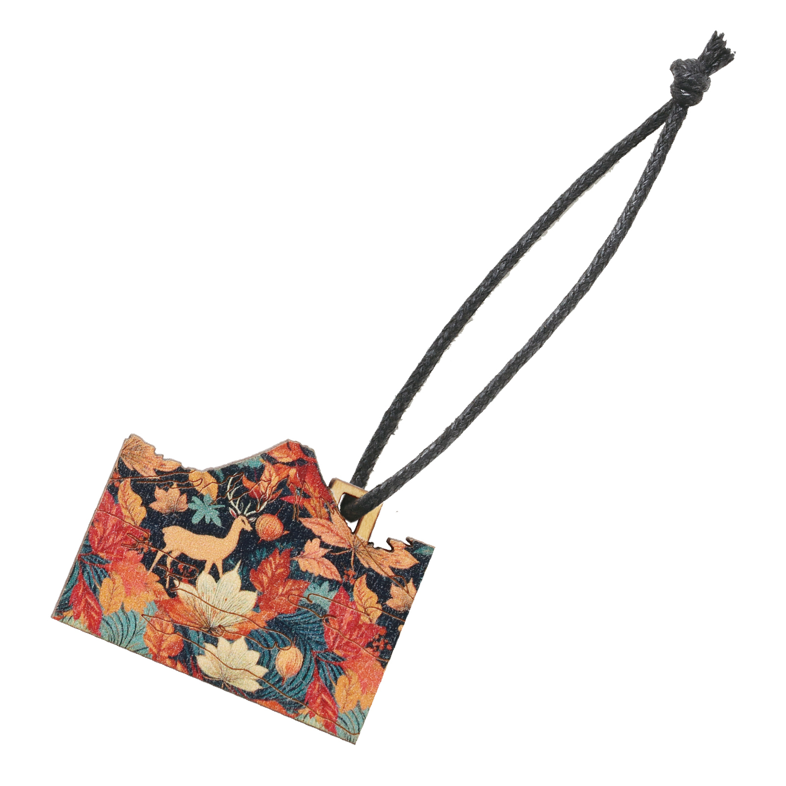 日用品 / 木製シルエットキーホルダー 和柄 秋の富士山 単品 92959
