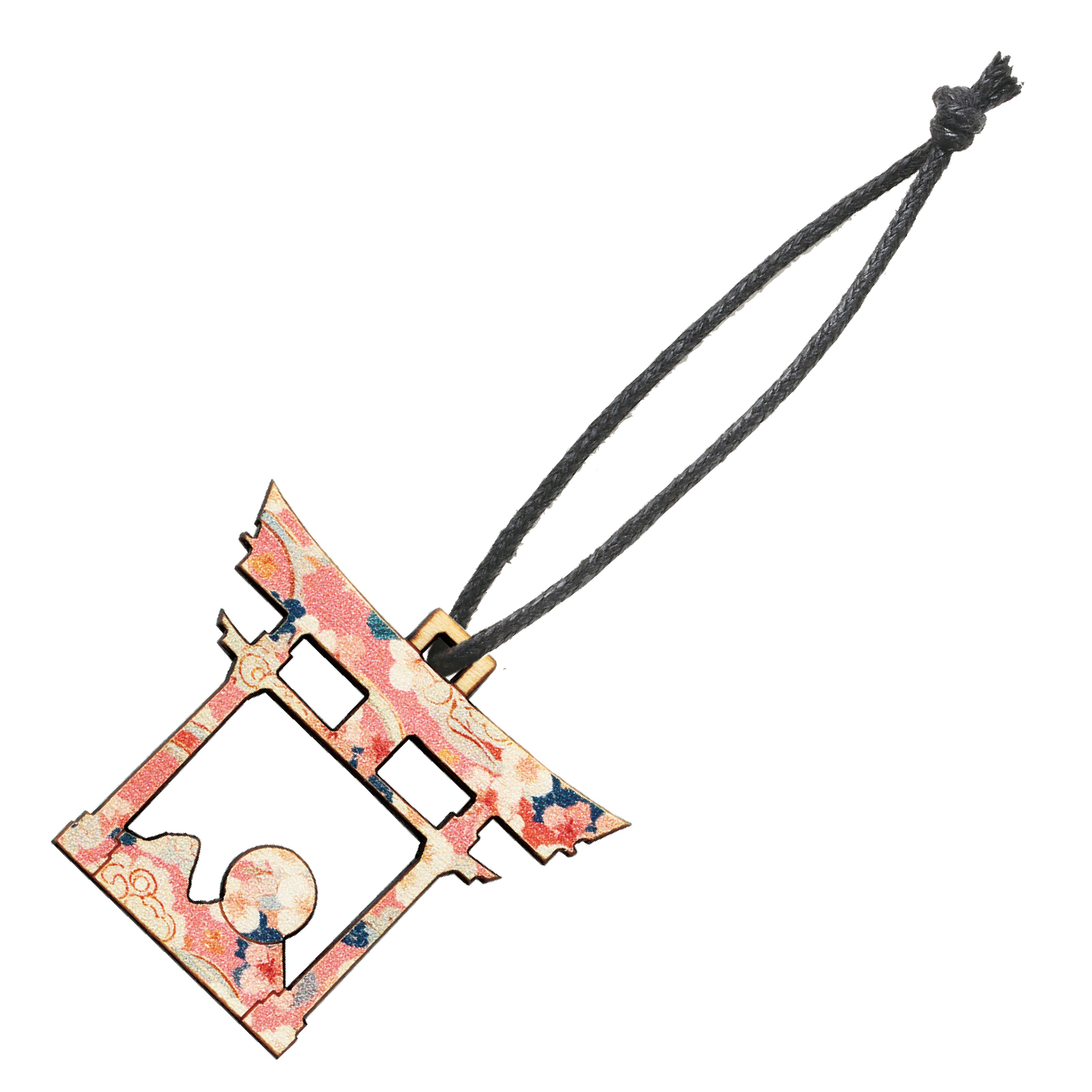 日用品 / 木製シルエットキーホルダー 和柄 春の鳥居 単品 92961