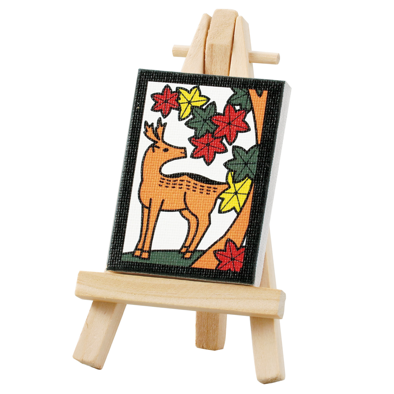 日用品 / ミニキャンバス小 花札 紅葉 ミニイーゼル小付き 92978