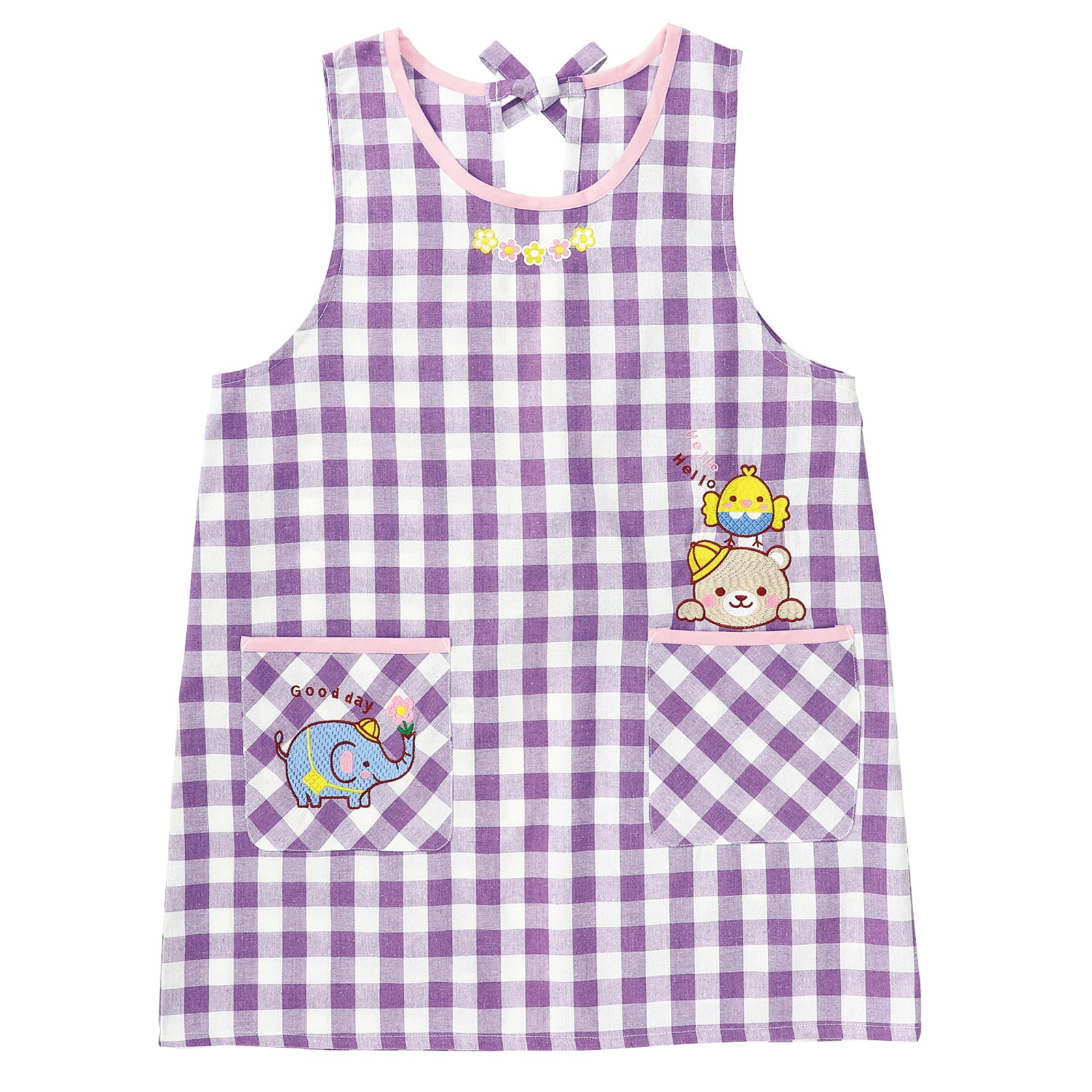日用品 / アニマルギンガムチェックエプロン パープル 単品 9537