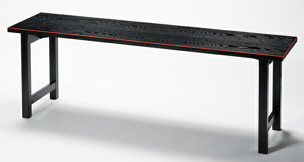 仏具 / 高脚机 D600 黒面朱 文机 仏壇用机 仏前机 御供え机 お供え台 木製 折り畳み可能 コンパクト お急ぎは要相談