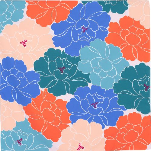 風呂敷 / ひめむすび 花柄 Adeline Klam アクアドロップ 牡丹 ブルー グリーン つばき 二巾 日本製