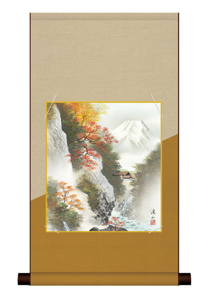 色紙掛け / 山水画 富士諸景 富士紅葉 紙色セット 平安純綿デザイン色紙掛