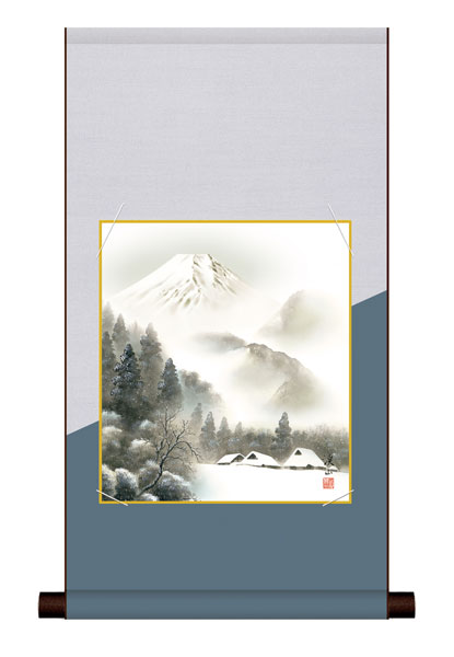 色紙掛け / 山水画 富士諸景 厳岳霊峰 紙色セット 平安純綿デザイン色紙掛