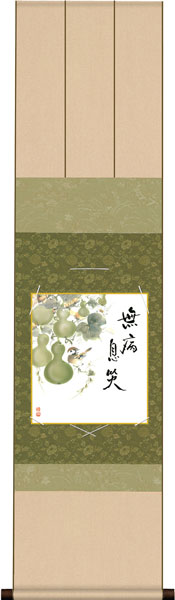 色紙掛け / 花鳥画 夏飾り 六瓢 紙色セット 衣笠緞子色短掛