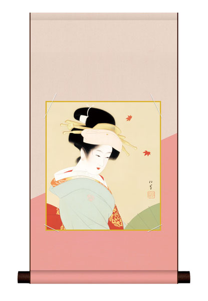 色紙掛け / 上村 松園 紅葉可里図 紙色セット 平安純綿デザイン色紙掛
