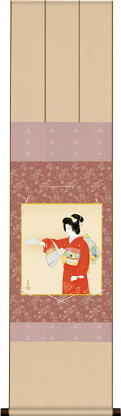 色紙掛け / 上村 松園 序の舞 紙色セット 衣笠緞子色短掛