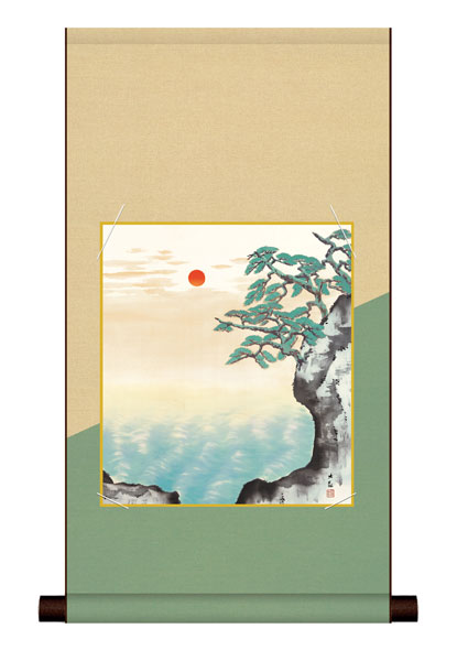 色紙掛け / 横山大観 海暾 紙色セット 平安純綿デザイン色紙掛