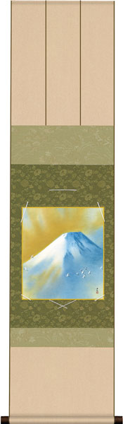 色紙掛け / 横山大観 霊峰飛鶴 紙色セット 衣笠緞子色短掛