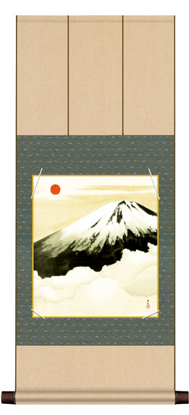色紙掛け / 横山大観 霊峰富士 紙色セット 八坂緞子色紙掛