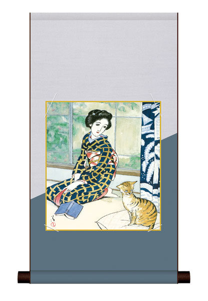 色紙掛け / 竹久 夢二 晩春 紙色セット 平安純綿デザイン色紙掛