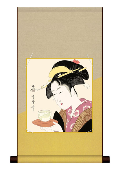 色紙掛け / 浮世絵 美人画 難波屋おきた 紙色セット 平安純綿デザイン色紙掛