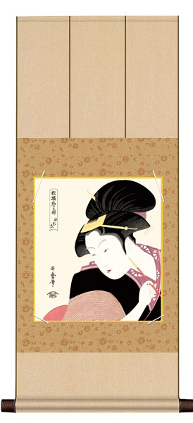 色紙掛け / 浮世絵 美人画 深く忍恋 紙色セット 八坂緞子色紙掛