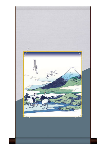 色紙掛け / 浮世絵 富嶽三十六景 相州梅沢庄 紙色セット 平安純綿デザイン色紙掛