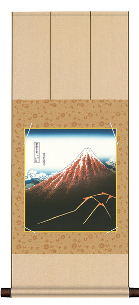 色紙掛け / 浮世絵 富嶽三十六景 山下白雨 紙色セット 八坂緞子色紙掛