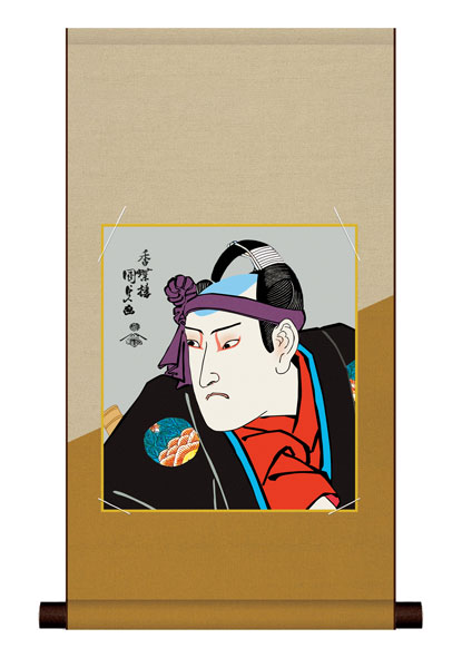 色紙掛け / 浮世絵 役者絵 揚巻の助六 紙色セット 平安純綿デザイン色紙掛