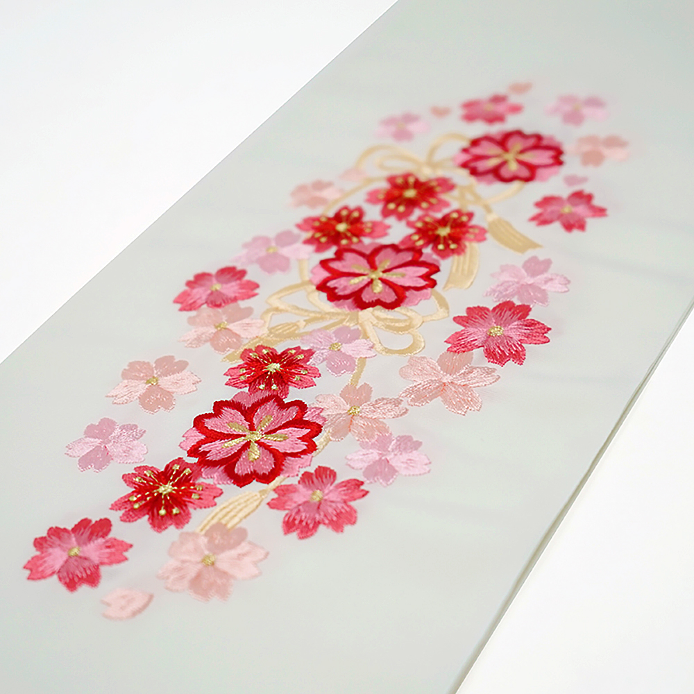 半衿 / 刺繡 紐に桜