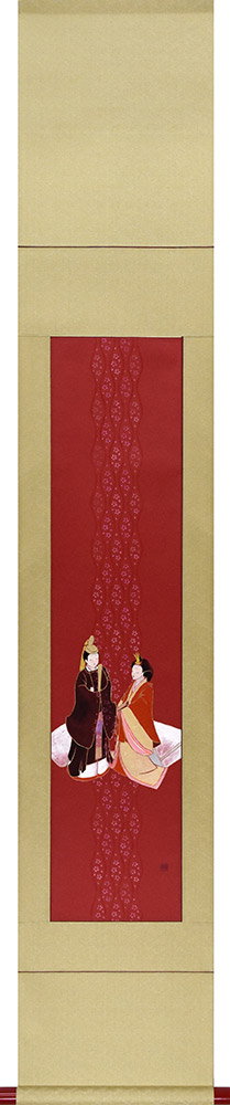 掛け軸 / お雛様 藤澤真実 小巾立 30×170cm 桐箱収納