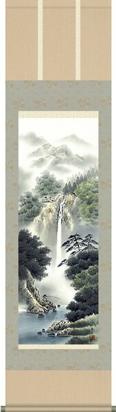 掛け軸 / 尺三幅 幽山渓谷 鈴村 秀山